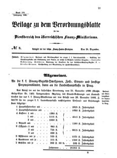 Verordnungsblatt für den Dienstbereich des K.K. Finanzministeriums für die im Reichsrate vertretenen Königreiche und Länder 18661228 Seite: 1