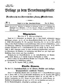 Verordnungsblatt für den Dienstbereich des K.K. Finanzministeriums für die im Reichsrate vertretenen Königreiche und Länder 18670110 Seite: 1