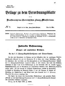 Verordnungsblatt für den Dienstbereich des K.K. Finanzministeriums für die im Reichsrate vertretenen Königreiche und Länder