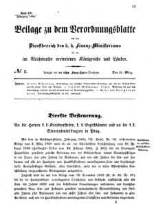 Verordnungsblatt für den Dienstbereich des K.K. Finanzministeriums für die im Reichsrate vertretenen Königreiche und Länder 18680321 Seite: 1