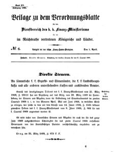 Verordnungsblatt für den Dienstbereich des K.K. Finanzministeriums für die im Reichsrate vertretenen Königreiche und Länder 18680401 Seite: 1