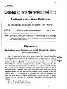 Verordnungsblatt für den Dienstbereich des K.K. Finanzministeriums für die im Reichsrate vertretenen Königreiche und Länder