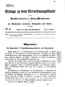 Verordnungsblatt für den Dienstbereich des K.K. Finanzministeriums für die im Reichsrate vertretenen Königreiche und Länder 18681202 Seite: 1