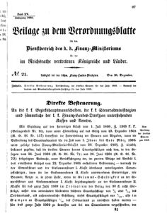 Verordnungsblatt für den Dienstbereich des K.K. Finanzministeriums für die im Reichsrate vertretenen Königreiche und Länder 18681230 Seite: 1