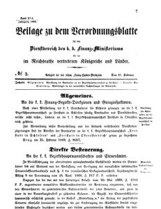 Verordnungsblatt für den Dienstbereich des K.K. Finanzministeriums für die im Reichsrate vertretenen Königreiche und Länder 18690227 Seite: 1