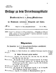 Verordnungsblatt für den Dienstbereich des K.K. Finanzministeriums für die im Reichsrate vertretenen Königreiche und Länder 18690324 Seite: 1