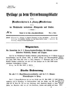 Verordnungsblatt für den Dienstbereich des K.K. Finanzministeriums für die im Reichsrate vertretenen Königreiche und Länder 18690604 Seite: 1