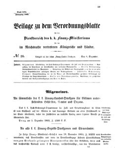 Verordnungsblatt für den Dienstbereich des K.K. Finanzministeriums für die im Reichsrate vertretenen Königreiche und Länder 18691209 Seite: 1