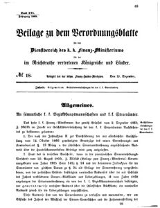 Verordnungsblatt für den Dienstbereich des K.K. Finanzministeriums für die im Reichsrate vertretenen Königreiche und Länder 18691220 Seite: 1