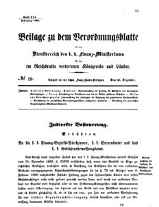 Verordnungsblatt für den Dienstbereich des K.K. Finanzministeriums für die im Reichsrate vertretenen Königreiche und Länder 18691230 Seite: 1