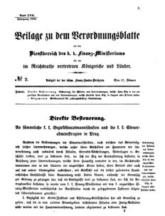 Verordnungsblatt für den Dienstbereich des K.K. Finanzministeriums für die im Reichsrate vertretenen Königreiche und Länder 18700117 Seite: 1