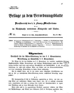 Verordnungsblatt für den Dienstbereich des K.K. Finanzministeriums für die im Reichsrate vertretenen Königreiche und Länder