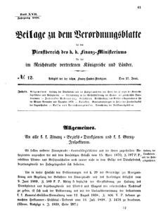 Verordnungsblatt für den Dienstbereich des K.K. Finanzministeriums für die im Reichsrate vertretenen Königreiche und Länder