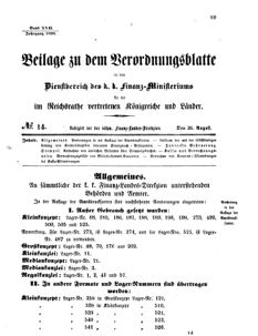 Verordnungsblatt für den Dienstbereich des K.K. Finanzministeriums für die im Reichsrate vertretenen Königreiche und Länder