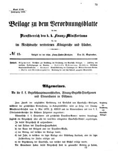 Verordnungsblatt für den Dienstbereich des K.K. Finanzministeriums für die im Reichsrate vertretenen Königreiche und Länder 18700921 Seite: 1