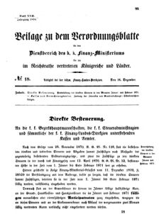 Verordnungsblatt für den Dienstbereich des K.K. Finanzministeriums für die im Reichsrate vertretenen Königreiche und Länder 18701216 Seite: 1