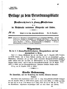 Verordnungsblatt für den Dienstbereich des K.K. Finanzministeriums für die im Reichsrate vertretenen Königreiche und Länder 18701230 Seite: 1