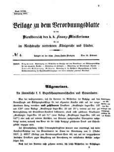 Verordnungsblatt für den Dienstbereich des K.K. Finanzministeriums für die im Reichsrate vertretenen Königreiche und Länder 18710216 Seite: 1