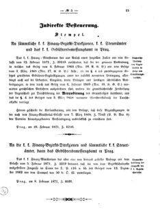 Verordnungsblatt für den Dienstbereich des K.K. Finanzministeriums für die im Reichsrate vertretenen Königreiche und Länder 18710224 Seite: 3