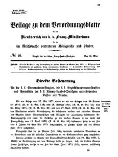 Verordnungsblatt für den Dienstbereich des K.K. Finanzministeriums für die im Reichsrate vertretenen Königreiche und Länder