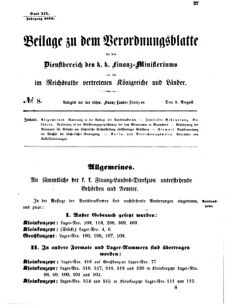 Verordnungsblatt für den Dienstbereich des K.K. Finanzministeriums für die im Reichsrate vertretenen Königreiche und Länder