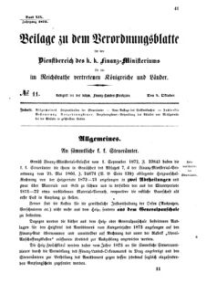 Verordnungsblatt für den Dienstbereich des K.K. Finanzministeriums für die im Reichsrate vertretenen Königreiche und Länder 18721008 Seite: 1