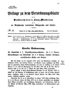 Verordnungsblatt für den Dienstbereich des K.K. Finanzministeriums für die im Reichsrate vertretenen Königreiche und Länder 18721230 Seite: 1