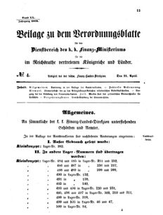 Verordnungsblatt für den Dienstbereich des K.K. Finanzministeriums für die im Reichsrate vertretenen Königreiche und Länder 18730421 Seite: 1