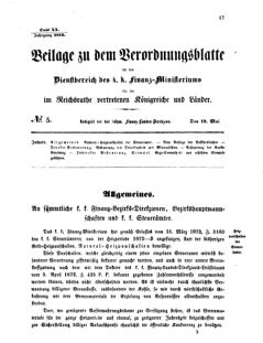 Verordnungsblatt für den Dienstbereich des K.K. Finanzministeriums für die im Reichsrate vertretenen Königreiche und Länder