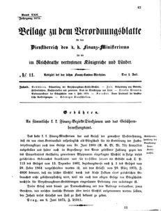 Verordnungsblatt für den Dienstbereich des K.K. Finanzministeriums für die im Reichsrate vertretenen Königreiche und Länder