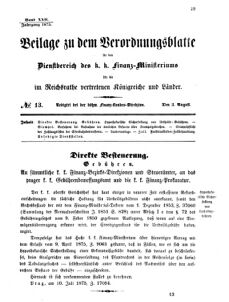 Verordnungsblatt für den Dienstbereich des K.K. Finanzministeriums für die im Reichsrate vertretenen Königreiche und Länder