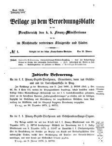 Verordnungsblatt für den Dienstbereich des K.K. Finanzministeriums für die im Reichsrate vertretenen Königreiche und Länder 18760128 Seite: 1