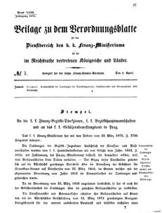 Verordnungsblatt für den Dienstbereich des K.K. Finanzministeriums für die im Reichsrate vertretenen Königreiche und Länder