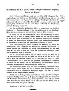 Verordnungsblatt für den Dienstbereich des K.K. Finanzministeriums für die im Reichsrate vertretenen Königreiche und Länder 18770628 Seite: 3