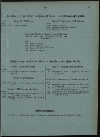 Verordnungsblatt des Postsparkassen-Amtes in Wien 19080401 Seite: 9