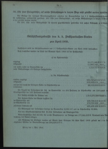 Verordnungsblatt des Postsparkassen-Amtes in Wien 19080501 Seite: 2