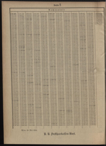 Verordnungsblatt des Postsparkassen-Amtes in Wien 19080601 Seite: 18