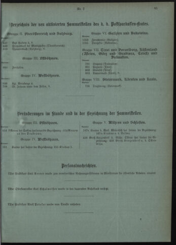 Verordnungsblatt des Postsparkassen-Amtes in Wien 19080701 Seite: 9