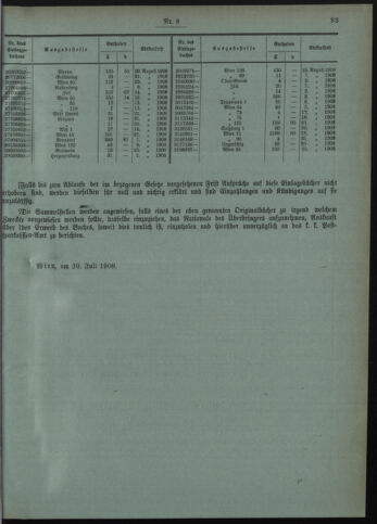 Verordnungsblatt des Postsparkassen-Amtes in Wien 19080801 Seite: 7