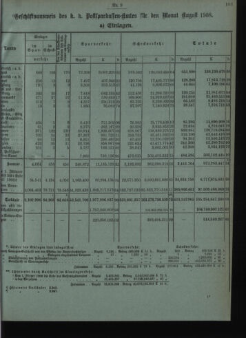 Verordnungsblatt des Postsparkassen-Amtes in Wien 19080901 Seite: 3