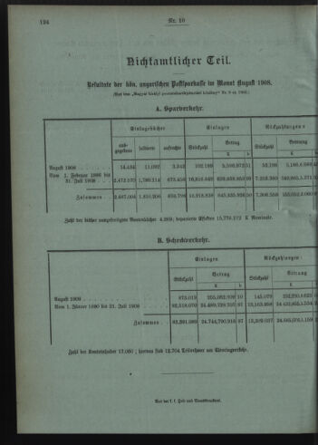 Verordnungsblatt des Postsparkassen-Amtes in Wien 19081001 Seite: 10