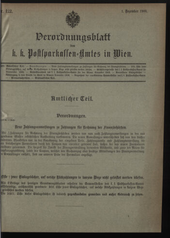 Verordnungsblatt des Postsparkassen-Amtes in Wien 19081201 Seite: 1