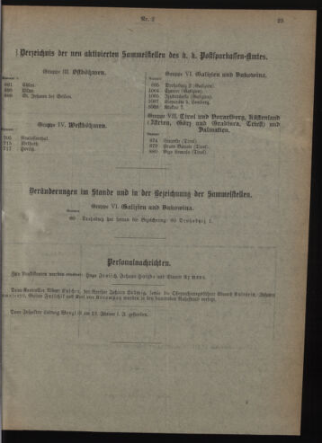 Verordnungsblatt des Postsparkassen-Amtes in Wien 19090201 Seite: 9