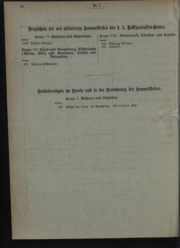 Verordnungsblatt des Postsparkassen-Amtes in Wien 19090501 Seite: 10