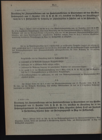 Verordnungsblatt des Postsparkassen-Amtes in Wien 19100103 Seite: 6