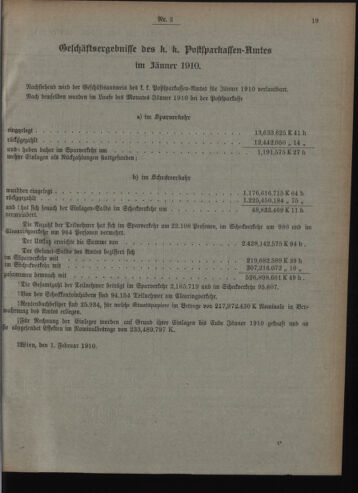 Verordnungsblatt des Postsparkassen-Amtes in Wien 19100201 Seite: 3