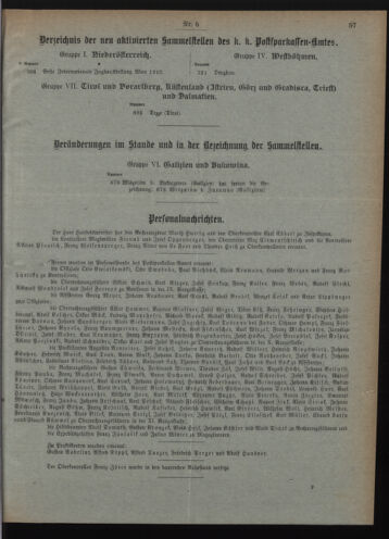 Verordnungsblatt des Postsparkassen-Amtes in Wien 19100502 Seite: 9