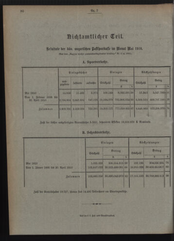 Verordnungsblatt des Postsparkassen-Amtes in Wien 19100701 Seite: 10