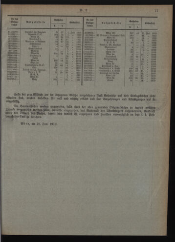 Verordnungsblatt des Postsparkassen-Amtes in Wien 19100701 Seite: 7