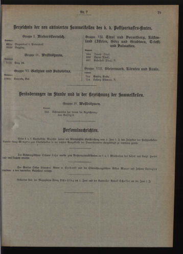 Verordnungsblatt des Postsparkassen-Amtes in Wien 19100701 Seite: 9